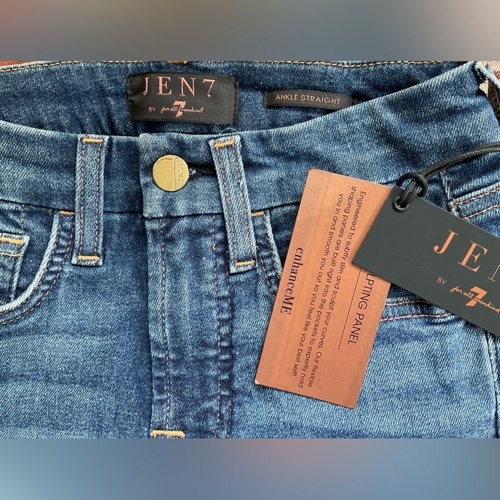 7 For All Mankind JEN7 Ankle Straight Slit Fray Hem - Picture 9 of 10